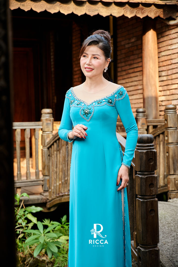 Chuyên cho thuê, may mua áo dài cô dâu, chú rể, áo dài mẹ sui ao dai thiet ke ba sui rm25 2