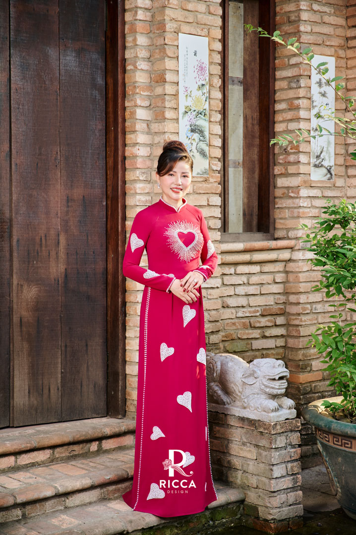 Chuyên cho thuê, may mua áo dài cô dâu, chú rể, áo dài mẹ sui ao dai thiet ke ba sui rm34