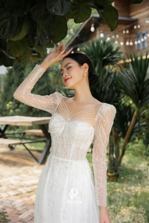 Áo Dài Cô Dâu RCD019 4 ao dai cach tan co dau rcd019