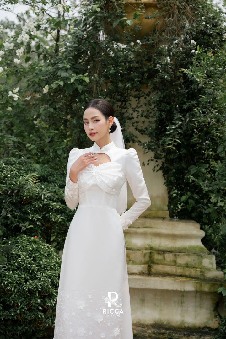 Chuyên cho thuê, may mua áo dài cô dâu, chú rể, áo dài mẹ sui ao dai cach tan co dau rcd021 1