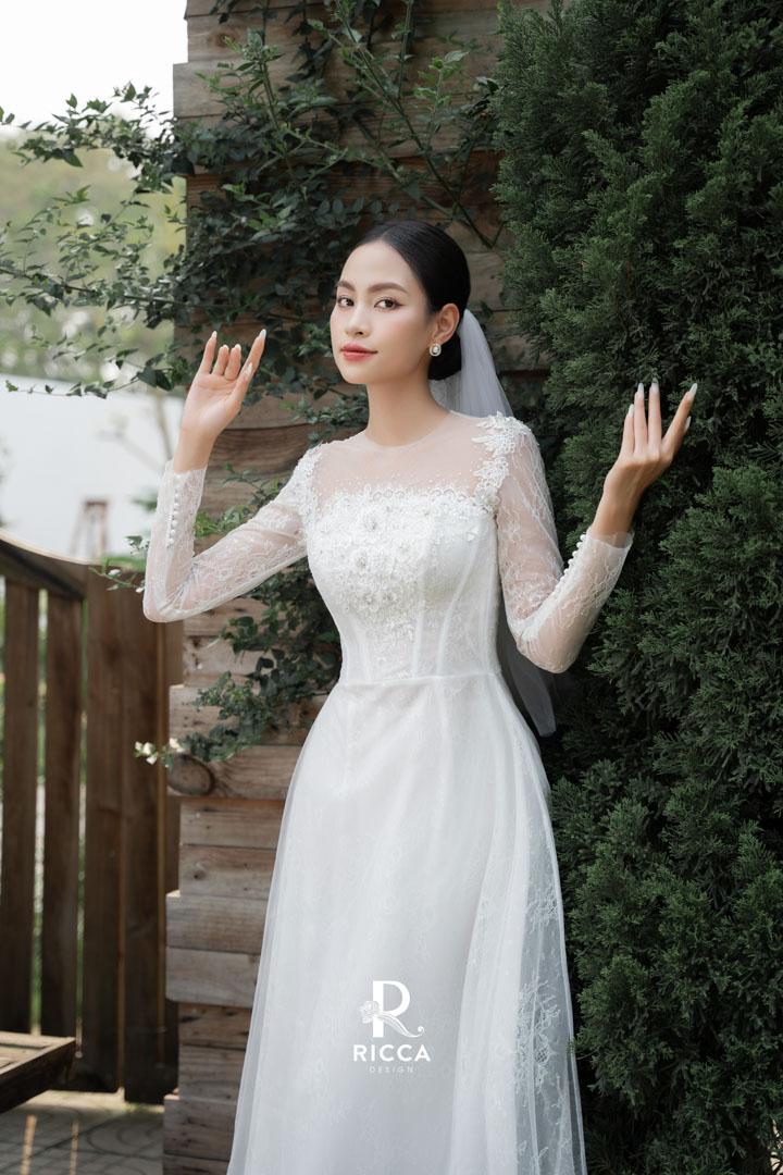Chuyên cho thuê, may mua áo dài cô dâu, chú rể, áo dài mẹ sui ao dai cach tan co dau rcd026 1