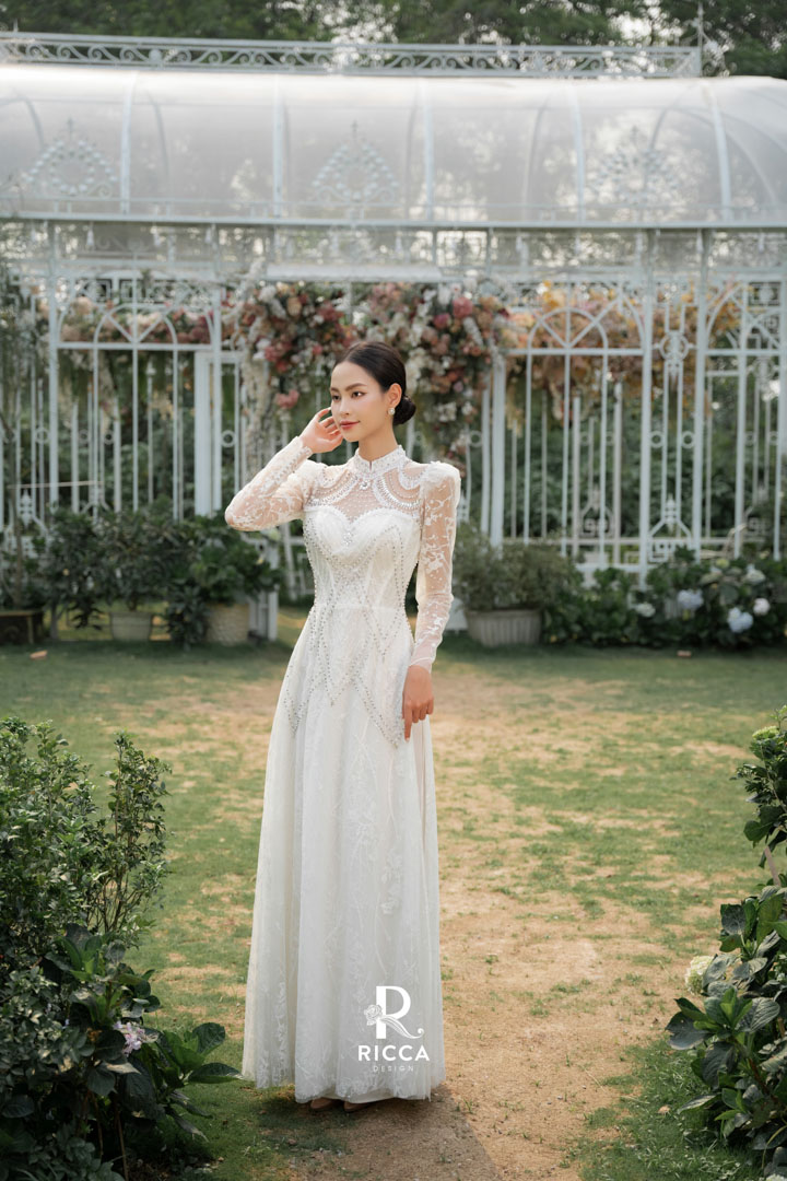 Chuyên cho thuê, may mua áo dài cô dâu, chú rể, áo dài mẹ sui ao dai cach tan co dau rcd029