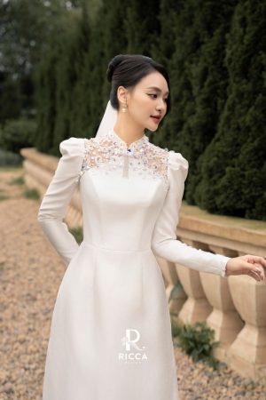 ao dai trang cach tan co dau rcd010 2