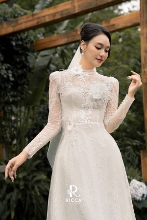 Áo Dài Cô Dâu RCD04 2 ao dai trang cach tan co dau rcd04 2