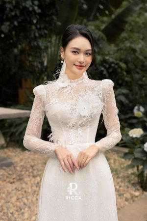 Áo Dài Cô Dâu RCD04 3 ao dai trang cach tan co dau rcd04 3