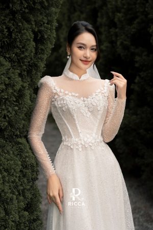 Áo Dài Cô Dâu RCD08 2 ao dai trang cach tan co dau rcd08 2