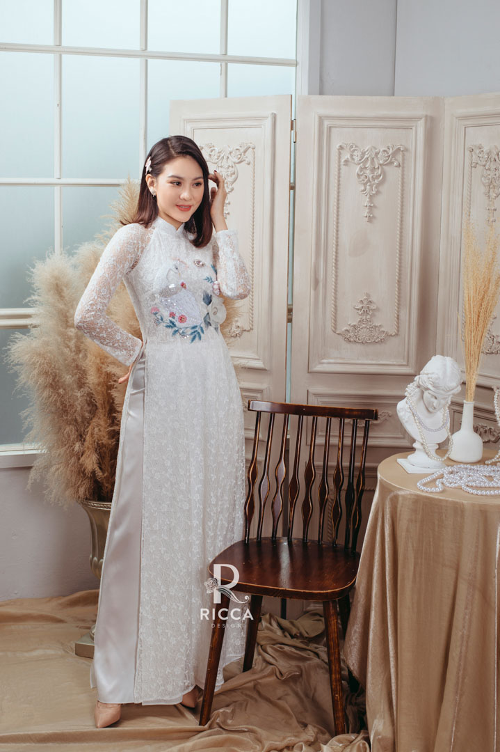 Chuyên cho thuê, may mua áo dài cô dâu, chú rể, áo dài mẹ sui NTC 8112