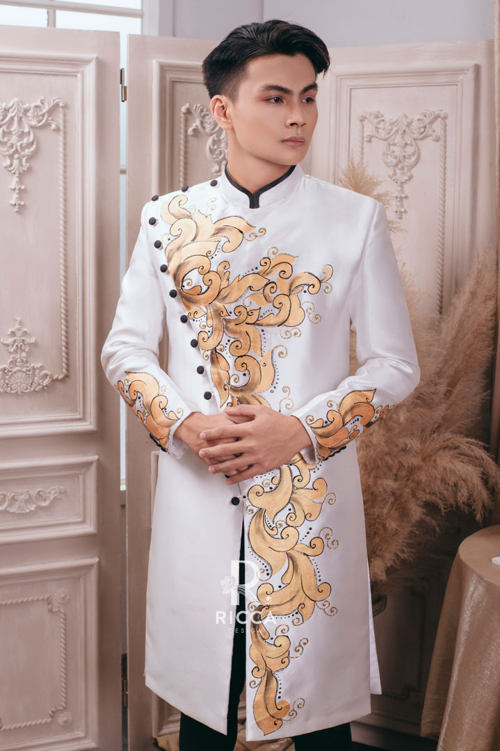 Chuyên cho thuê, may mua áo dài cô dâu, chú rể, áo dài mẹ sui NTC 8286