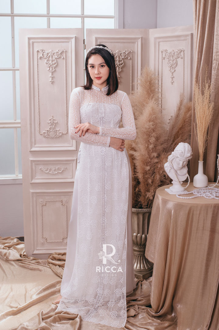 Chuyên cho thuê, may mua áo dài cô dâu, chú rể, áo dài mẹ sui NTC 8295