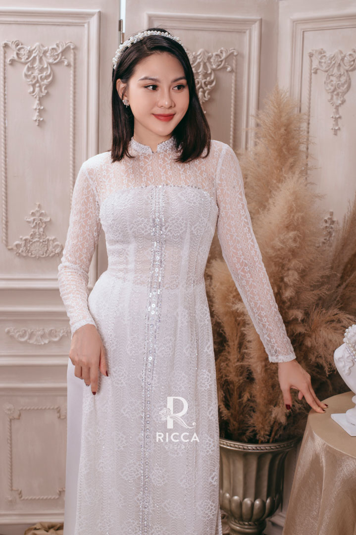 Chuyên cho thuê, may mua áo dài cô dâu, chú rể, áo dài mẹ sui NTC 8301