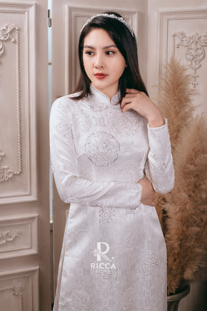 Chuyên cho thuê, may mua áo dài cô dâu, chú rể, áo dài mẹ sui NTC 8356