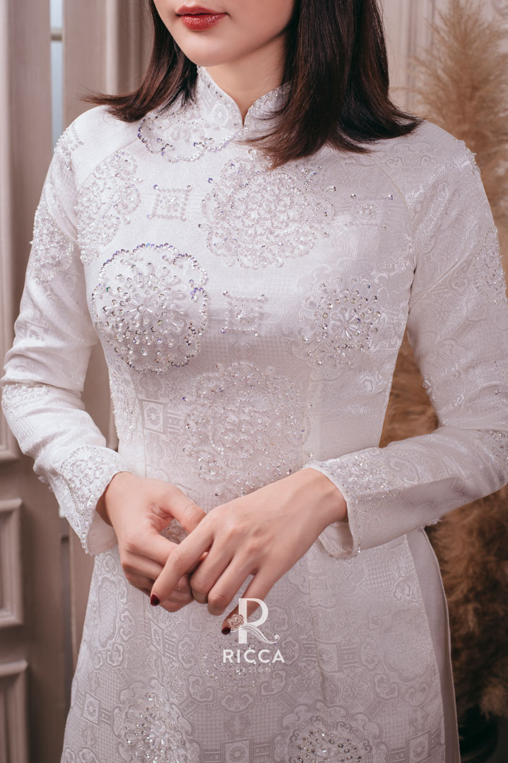 Chuyên cho thuê, may mua áo dài cô dâu, chú rể, áo dài mẹ sui NTC 8364