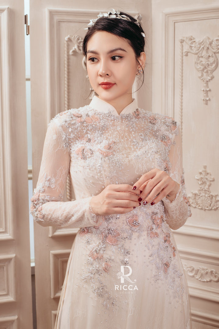 Chuyên cho thuê, may mua áo dài cô dâu, chú rể, áo dài mẹ sui NTC 8536