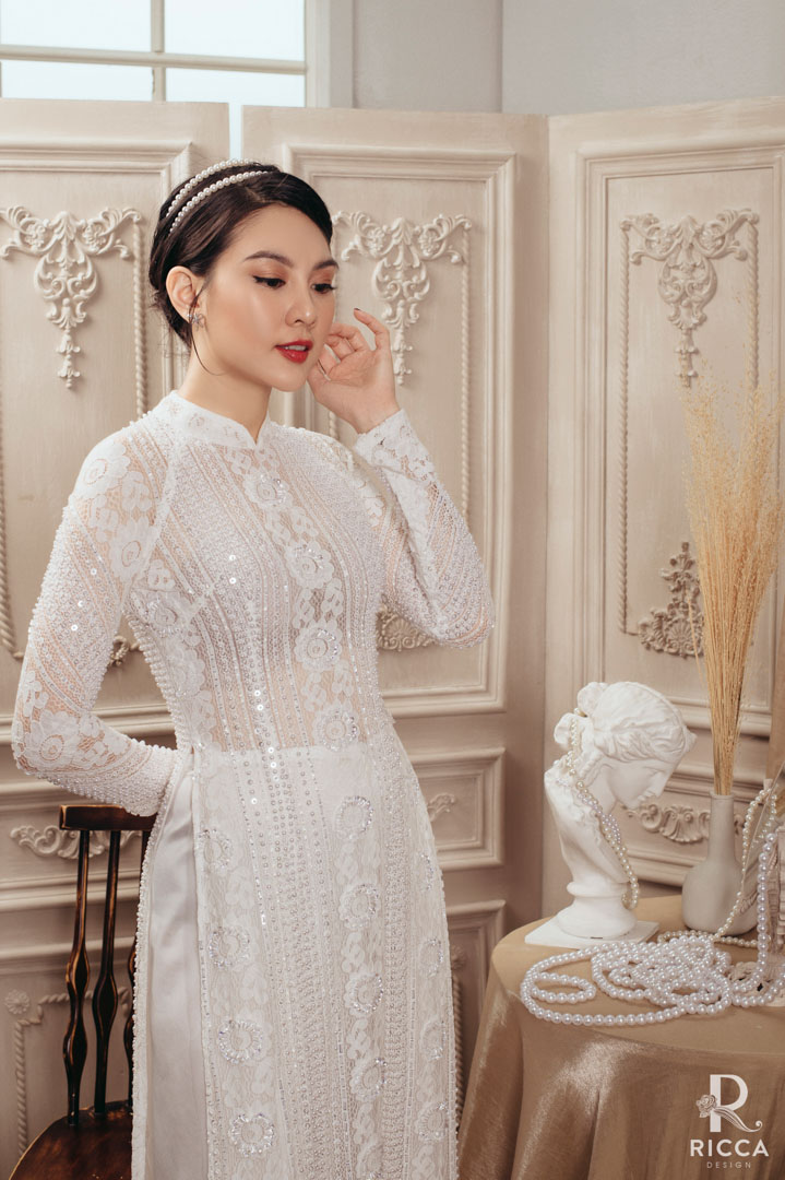 Chuyên cho thuê, may mua áo dài cô dâu, chú rể, áo dài mẹ sui NTC 8712