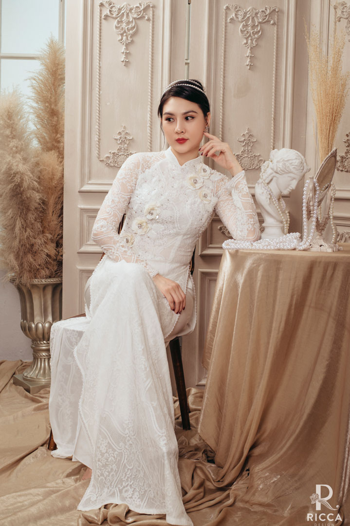 Chuyên cho thuê, may mua áo dài cô dâu, chú rể, áo dài mẹ sui NTC 8723