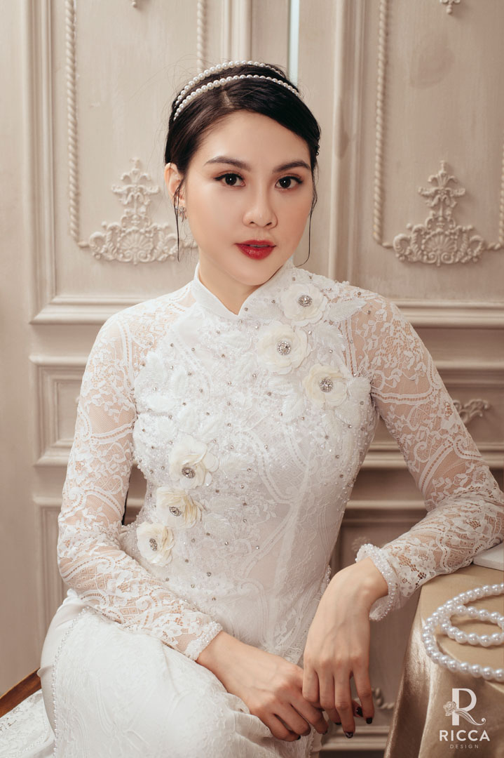 Chuyên cho thuê, may mua áo dài cô dâu, chú rể, áo dài mẹ sui NTC 8731
