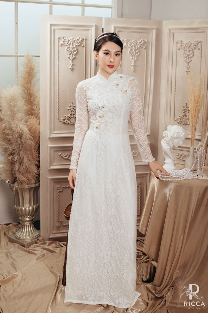 Chuyên cho thuê, may mua áo dài cô dâu, chú rể, áo dài mẹ sui NTC 8735