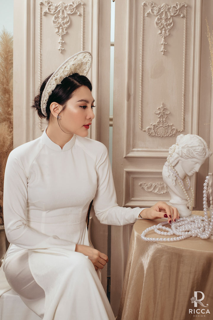 Chuyên cho thuê, may mua áo dài cô dâu, chú rể, áo dài mẹ sui NTC 8768