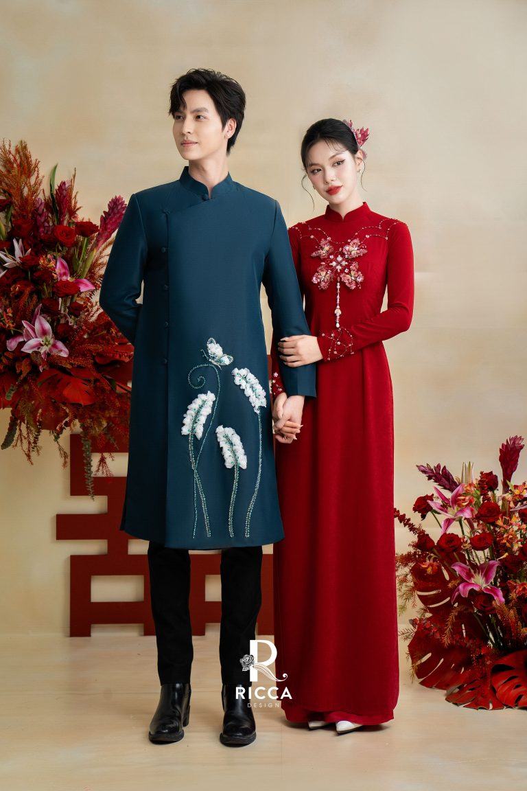 Chuyên cho thuê, may mua áo dài cô dâu, chú rể, áo dài mẹ sui ao dai cuoi co dau 41