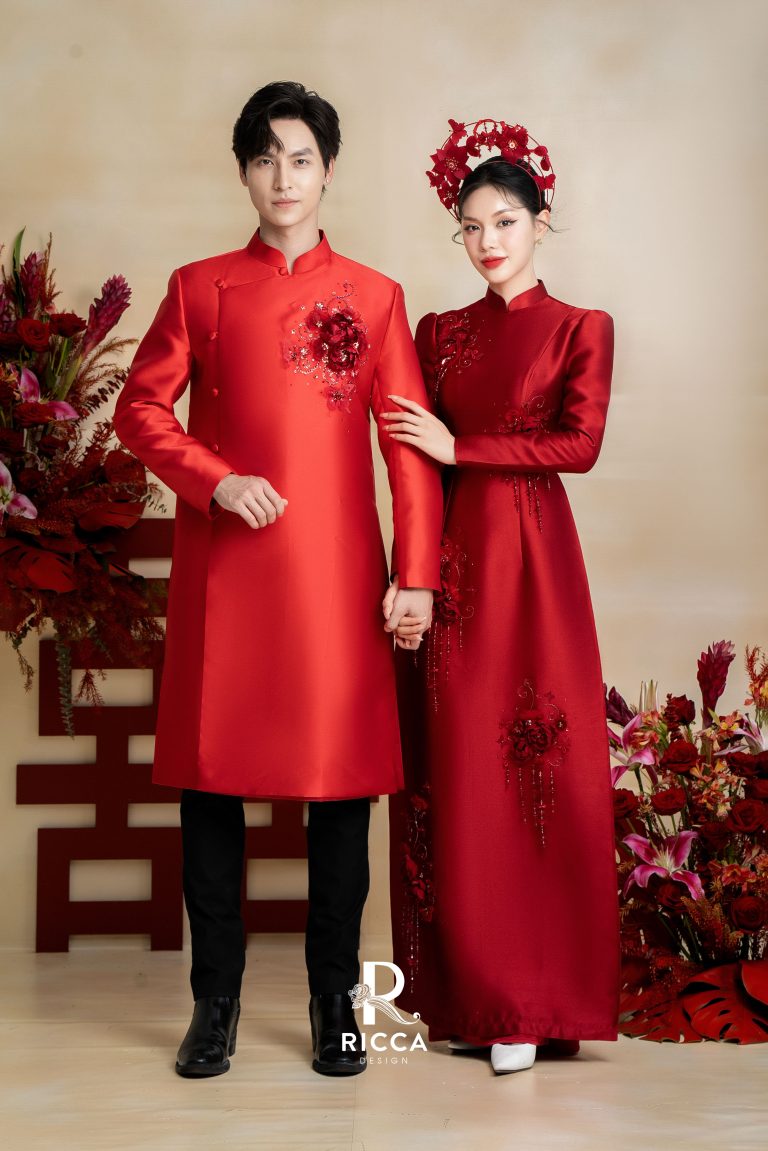 Chuyên cho thuê, may mua áo dài cô dâu, chú rể, áo dài mẹ sui ao dai cuoi co dau 65
