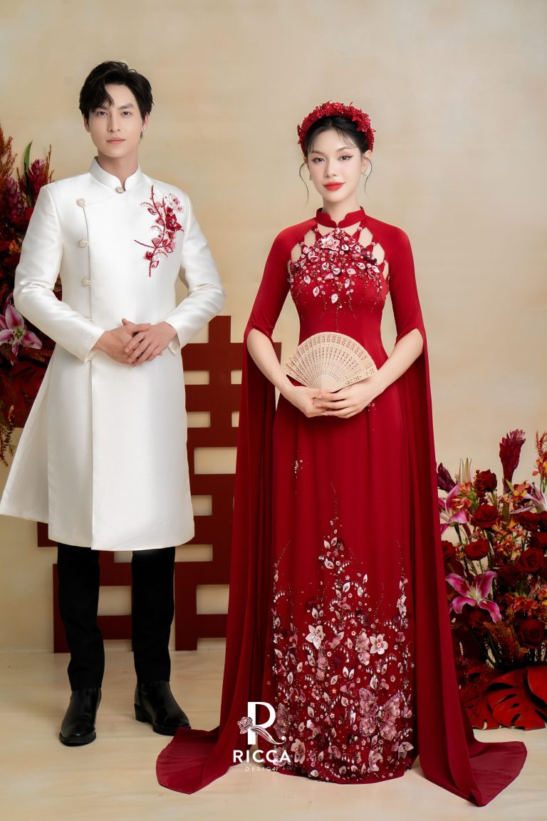 Chuyên cho thuê, may mua áo dài cô dâu, chú rể, áo dài mẹ sui ao dai cuoi co dau 87